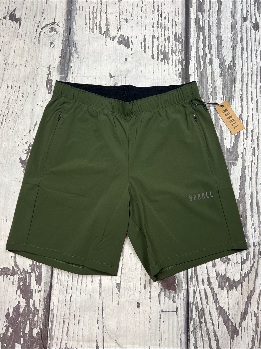 NOBULL - MEN’S POWER SHORTS 8” - DARK ARMY GREEN - NWT - SIZE SMALL